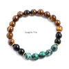 Tiger Eye, Black Onyx and Turquesa Africana Beaded Necklace -  108 Mala beads