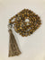 Mala Necklace - 108 Mala Beads, Yoga Gemstone, Knotted Long Tassel