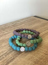 Lava Rock Diffuser Bracelets with a Silver Tree of Life Symbol - Set of Three